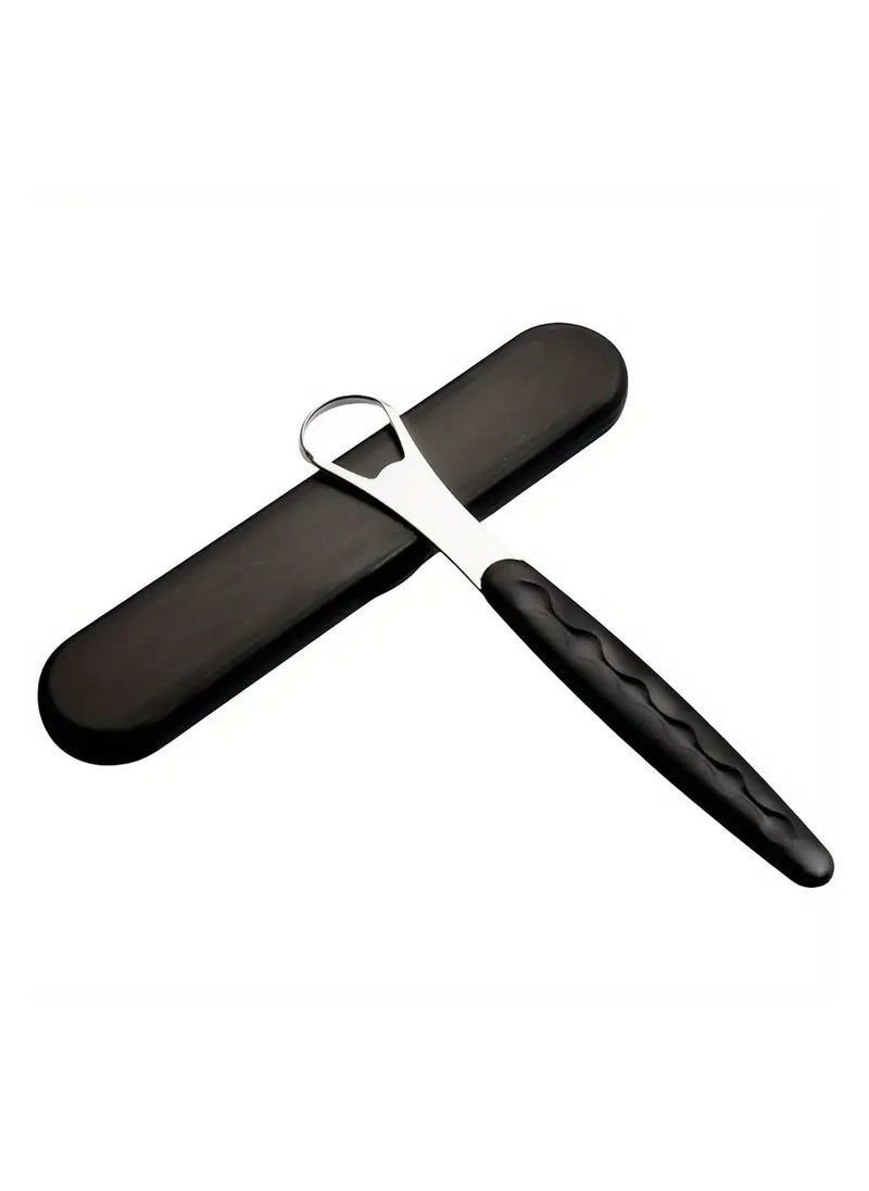 LANGMANNI Stainless Steel Tongue Scraper - Easy-Clean, Fresh Breath Oral Care Tool with Portable Case, 25.5g  - Image 1