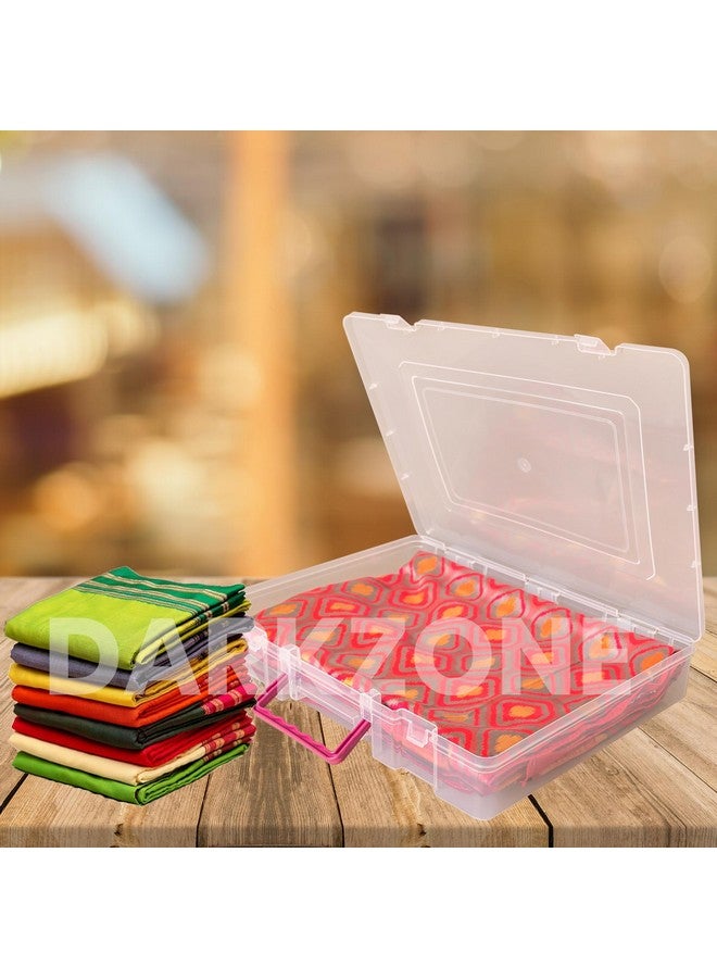 DARKZONE Multipurpose Plastic Storage Box with Locks and Handle matte Finish for saree, Laptop, Books (Set of 10) - Image 2