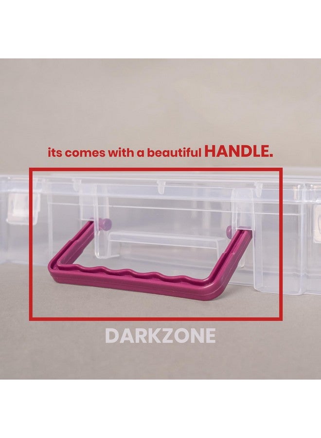 DARKZONE Multipurpose Plastic Storage Box with Locks and Handle matte Finish for saree, Laptop, Books (Set of 10) - Image 5