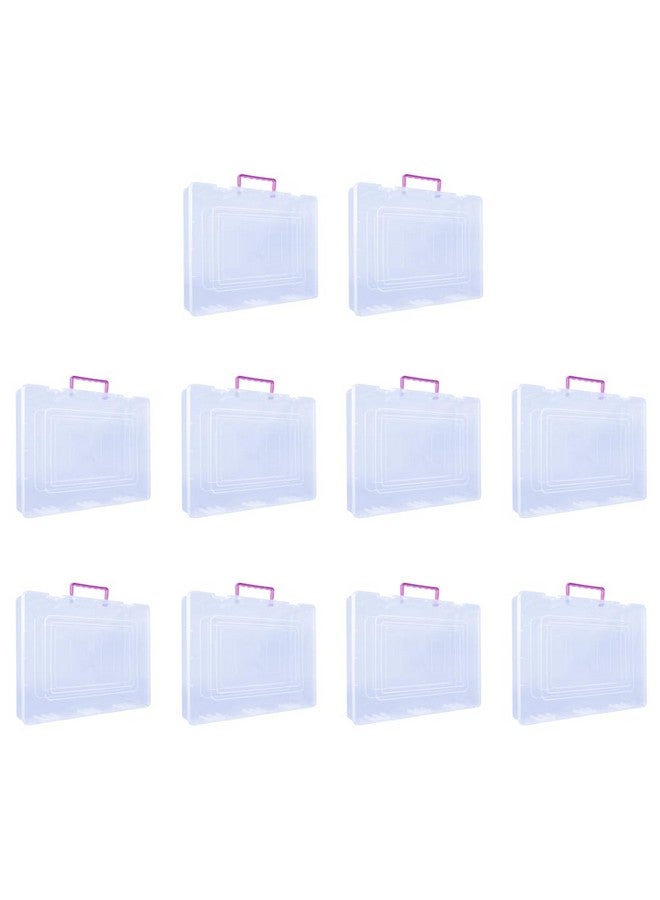 DARKZONE Multipurpose Plastic Storage Box with Locks and Handle matte Finish for saree, Laptop, Books (Set of 10) - Image 1