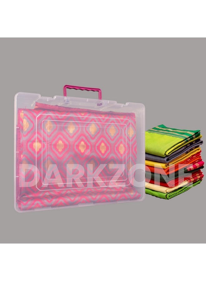 DARKZONE Multipurpose Plastic Storage Box with Locks and Handle matte Finish for saree, Laptop, Books (Set of 10) - Image 3