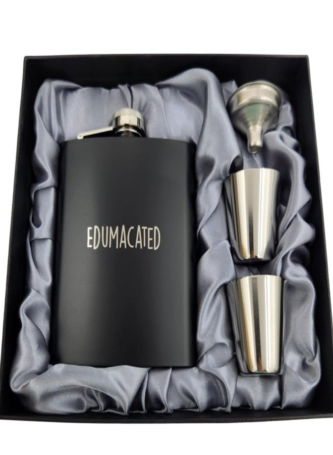 Pretty Inappropriate College Graduation Gifts Men 2025, Masters Degree Graduation Gifts, Funny Grad 2025 Present, Adult Graduate Gift Men, Brother Grads Gifts, Nurse Grads Gifts for Women, Edumacated Funny Flask - Image 1