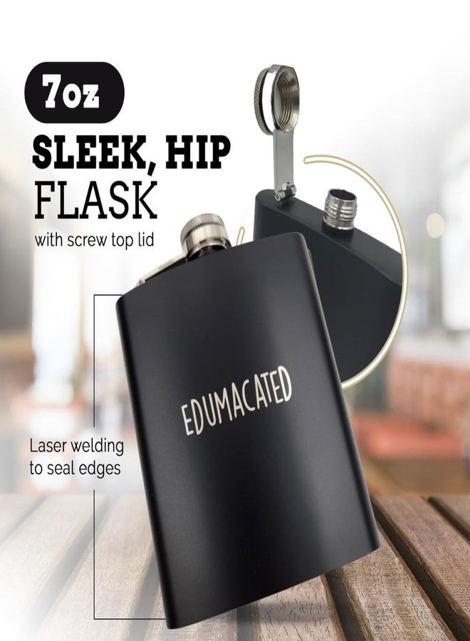 Pretty Inappropriate College Graduation Gifts Men 2025, Masters Degree Graduation Gifts, Funny Grad 2025 Present, Adult Graduate Gift Men, Brother Grads Gifts, Nurse Grads Gifts for Women, Edumacated Funny Flask - Image 3