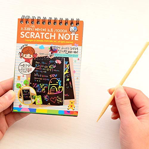 DEZIINE�.Fx A6 Magic Paper Sheet Art Book and Craft Paper Rainbow Scratch Book(10 x 15cm) Set of 2 - Image 3
