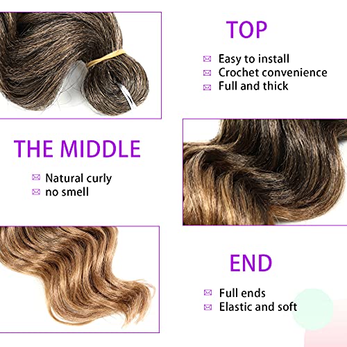 AMELI Ocean Wave Crochet Hair Deep for Black WomenOcean Braids Synthetic Braiding Extensions 8 Packs (9 Inch (Pack of 8) , T27) - Image 3