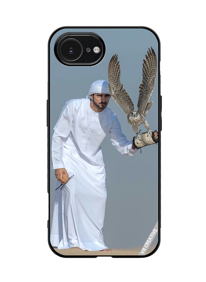 Protective Case Cover For Apple iPhone 16e Sheikh Hamdan Flying Eagle Design Multicolour