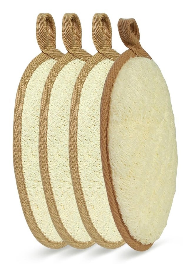 VEKALON Natural Loofah Sponge - Exfoliating Body Scrub, Real Bath Scrubber with Loofah Fiber for Men and Women, Shower Luffa Pad (Brown-4 Pack) - Image 1
