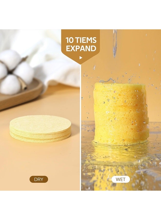 GAINWELL 50-Count Compressed, GAINWELL Cellulose, 100% Natural Cosmetic Spa sponges for Facial Cleansing, Exfoliating Mask, Makeup Removal - Image 4