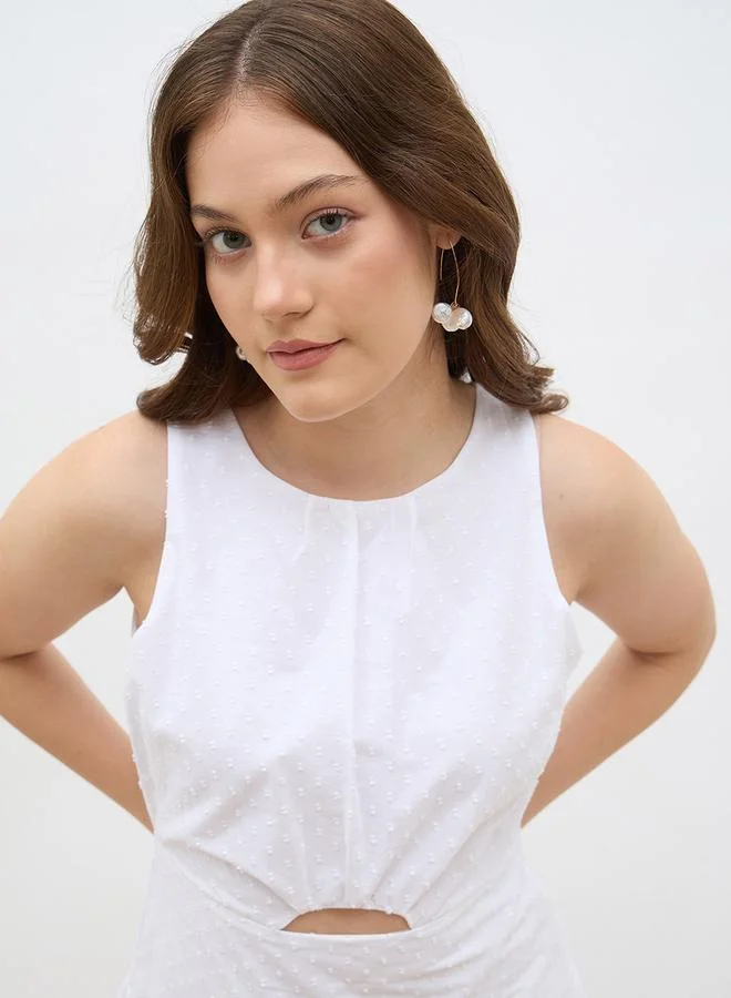 Styli Styli Solid Sleeveless Layered Midi Dress