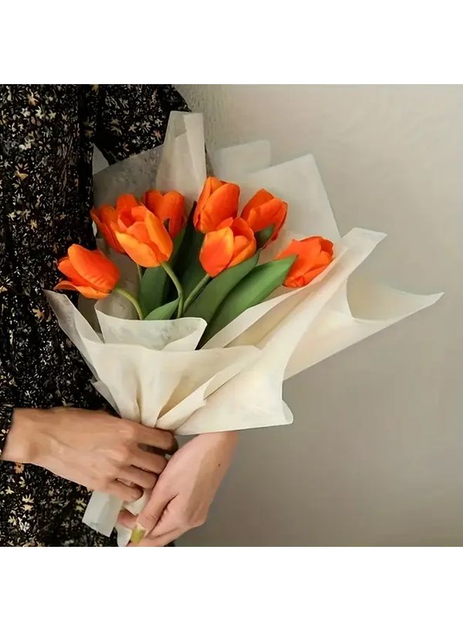 White Flower Wrapping Paper 20pcs Waterproof Bouquet Packaging DIY Gift Christmas - Image 3