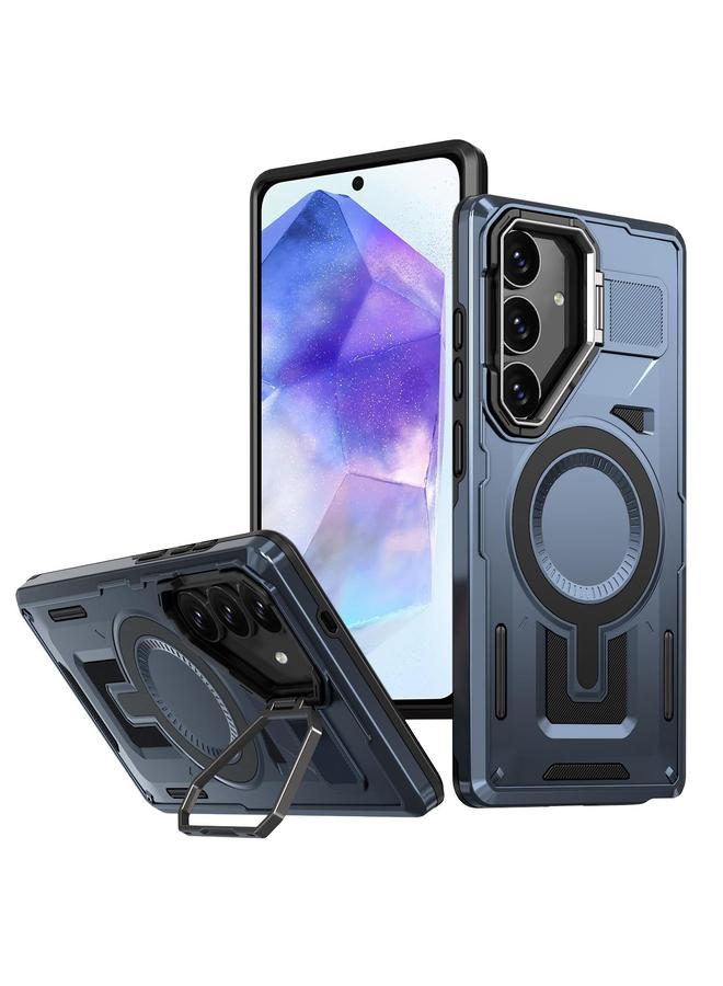 S-TOP Case For Samsung Galaxy A55 5G Shield Hollow Frame Holder MagSafe Phone Case - Image 1