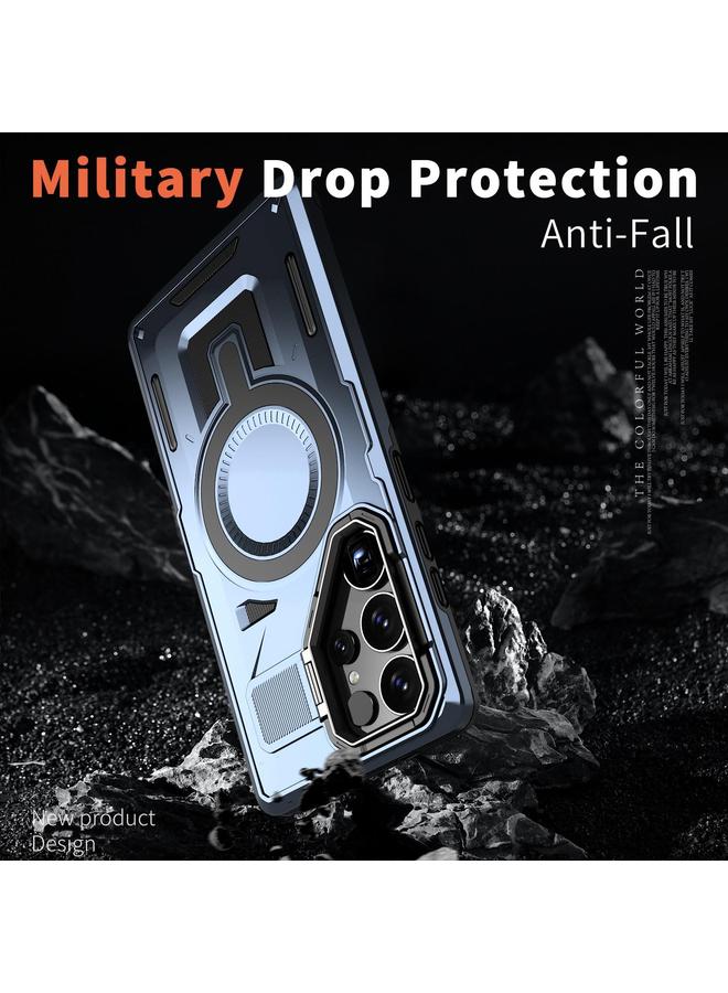 S-TOP Case For Samsung Galaxy A55 5G Shield Hollow Frame Holder MagSafe Phone Case - Image 4