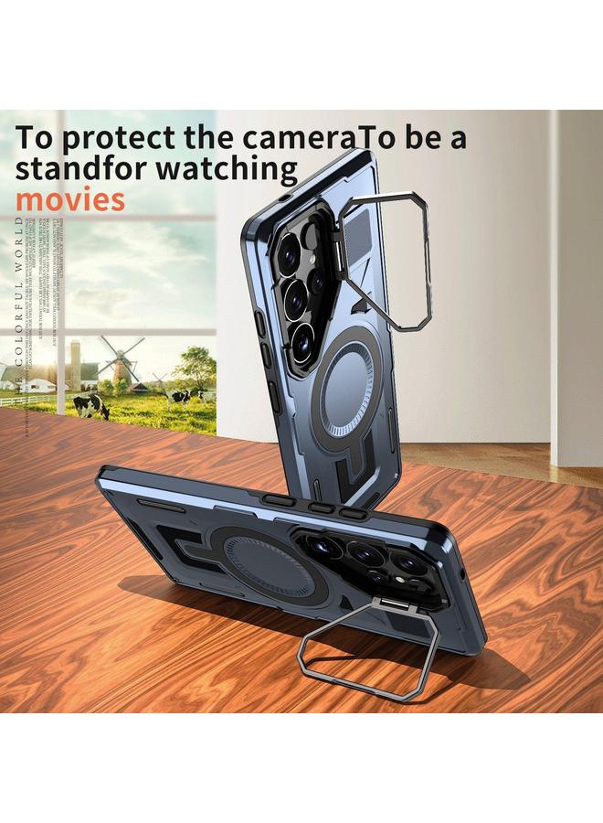 S-TOP Case For Samsung Galaxy A55 5G Shield Hollow Frame Holder MagSafe Phone Case - Image 2