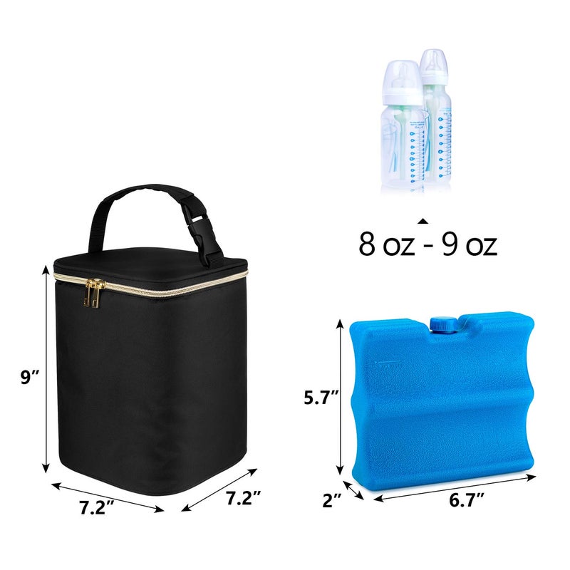 Teamoy Breastmilk Cooler - Bottle Bag for 4 Large 9 Oz Bottles, Perfect for Working Moms, Black - Image 5