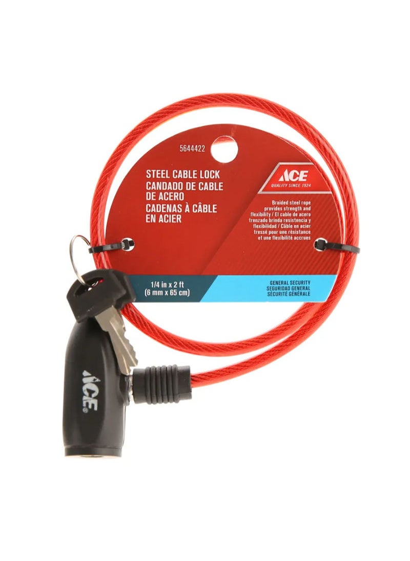 ACE Ace Bicycle Cable Lock 65cm 