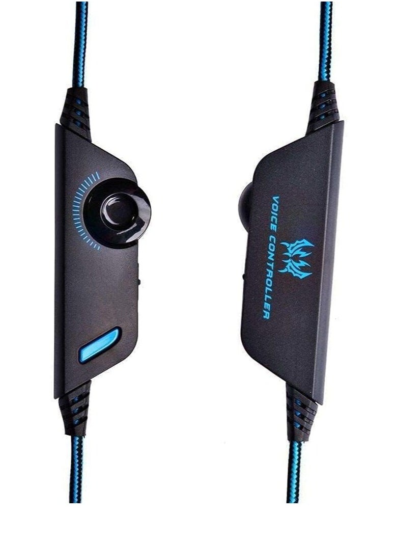 Generic - G2000 Gaming Headset, Surround Stereo Gaming Headphones with Noise Cancelling Mic, LED Light & Soft Memory Earmuffs, Works with Xbox One, PS4, Nintendo Switch, PC Mac Computer Games -Blue, Wired - Image 1