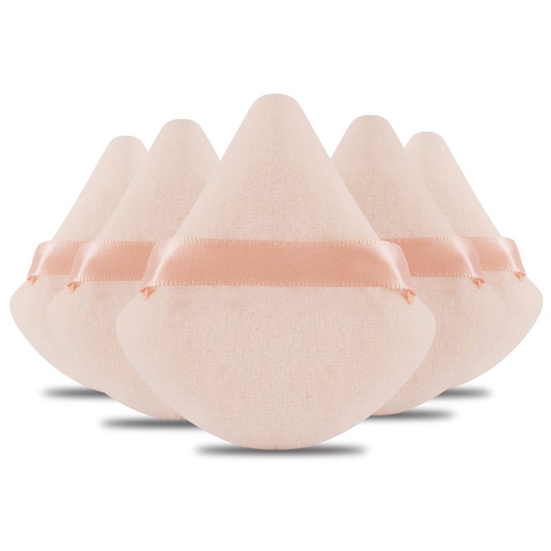 Daubigny Powder Puff Daubigny 6 PCS Powder Puff Makeup Puff Face Soft Triangle Powder Puffs for Loose Powder Mineral Powder Body Powder Velour Cosmetic FaclaI Sponges for Applying Makeup Tools(Nude) - Image 1