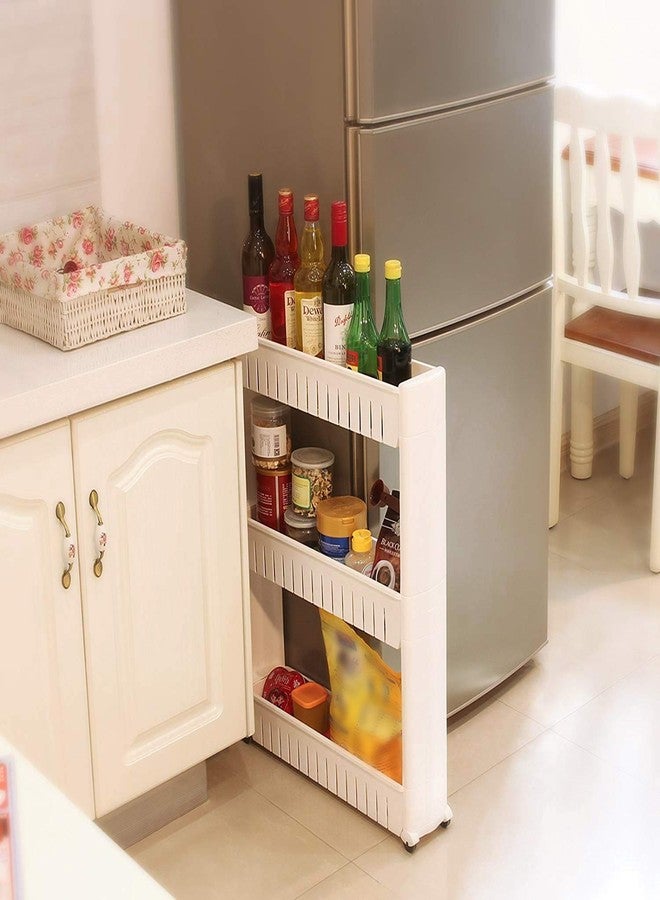 FLIPZON 3 Tier Plastic Slim Multipurpose Space Saving Storage Organizer Rack Shelf with Wheels, Make in India (Multicolour), Free Standing, ?Corner Shelf - Image 5