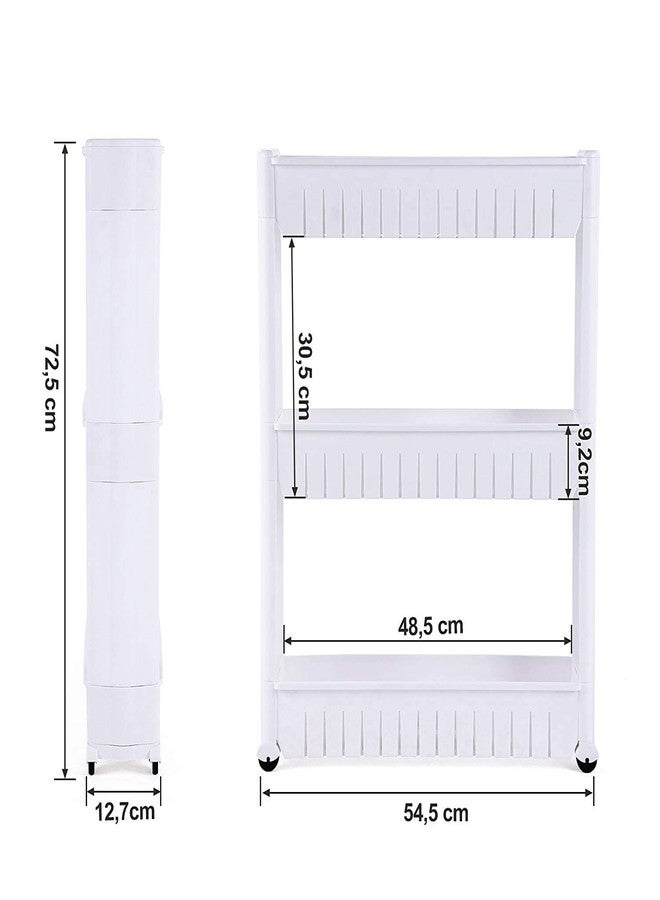 FLIPZON 3 Tier Plastic Slim Multipurpose Space Saving Storage Organizer Rack Shelf with Wheels, Make in India (Multicolour), Free Standing, ?Corner Shelf - Image 2
