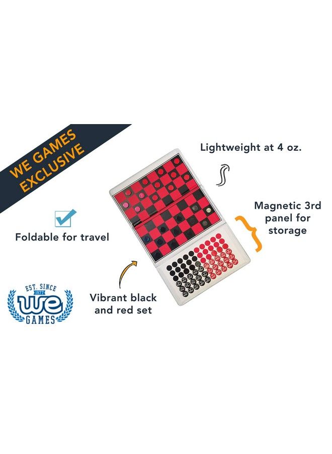 WE Games Magnetic Checkbook Checkers Great For Travel - Image 3