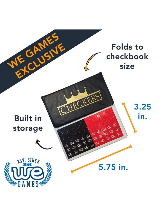 WE Games Magnetic Checkbook Checkers Great For Travel - Image 4
