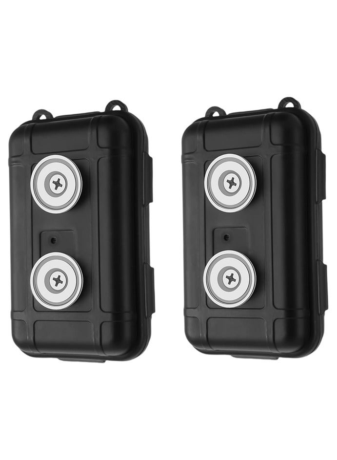 2PCS Magnetic Key Box for Under Car, Car Key Hider, Outdoor Travel Waterproof Dustproof Snowproof Hidden Car Key Box for Spare Keys, Black - Image 1
