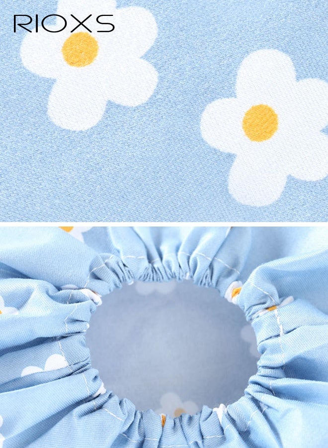 ريوكس 5 أزواج من أغطية الأحذية للأطفال، أغطية أحذية مطبوعة غير قابلة للانزلاق وقابلة لإعادة الاستخدام للبنين والبنات، أغطية أحذية وأحذية طويلة قابلة للتنفس ومطبوعة بنقوش زهور جميلة للاستخدام في الداخل والخارج، واقي أحذية للأطفال قابل للغسل وقابل لإعادة التدوير ومتين، يحمي منزلك وأرضياتك وأحذيتك، لون أزرق، مقاس 27-35 حسب المقاسات الأوروبية - Image 5