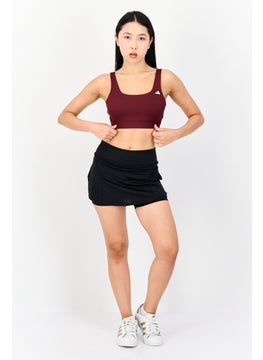 Adidas Women Brand Logo Padded Sports Bra, Maroon  - Image 3