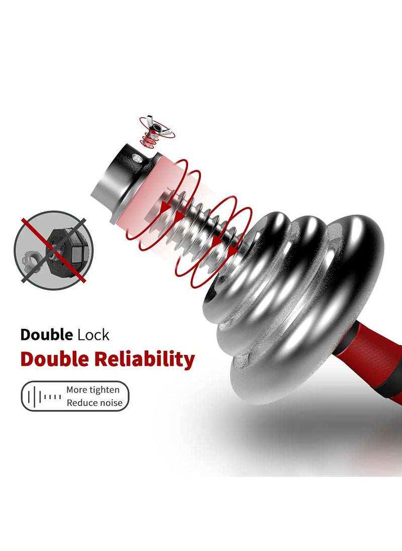 Arabest Adjustable Dumbbell Set, 3 in 1 Dumbbell Barbell Metal Link, Chrome Weights, Hardcover Gift Box, for Home Gym Workout Training Equipment (20kg)  - Image 4