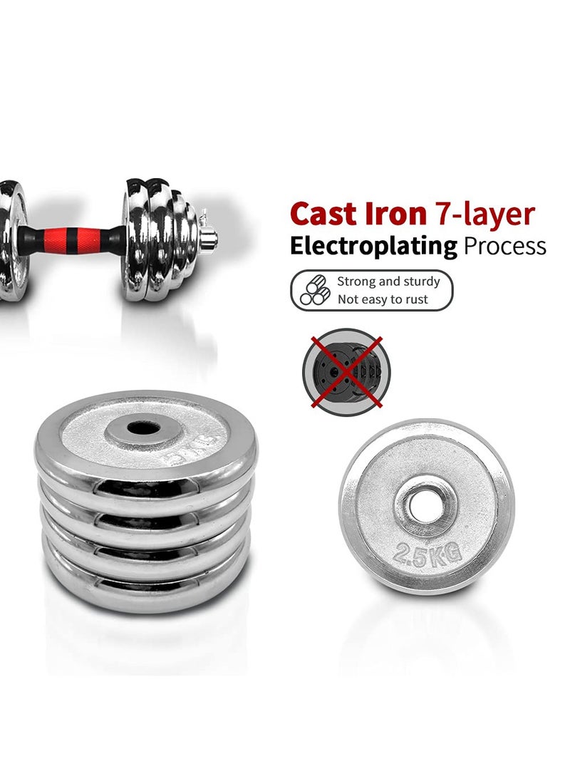Arabest Adjustable Dumbbell Set, 3 in 1 Dumbbell Barbell Metal Link, Chrome Weights, Hardcover Gift Box, for Home Gym Workout Training Equipment (20kg)  - Image 5
