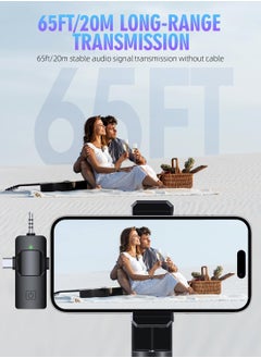 ماركة غير محددة ميكروفونات لافالير 3 في 1 لأجهزة iPhone وiPad وAndroid والكاميرا وميكروفون USB-C وبطارية 7 ساعات وميكروفون صغير مع تقليل الضوضاء لتسجيل الفيديو ومدونة الفيديو ويوتيوب وتيك توك  - Image 3