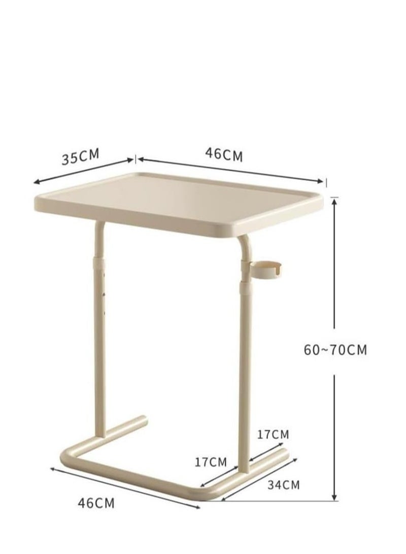 Golden Foldable Standing Desk, Magnetic Height Adjustable Small Laptop Desk, Tiltable Portable Office Work Station, for Home Office & School (White) - Image 2