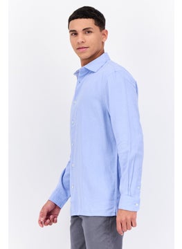 French Connection Men Regular Fit Solid Long Sleeves Casual Shirt, Light Blue  - Image 2