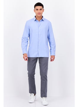 French Connection Men Regular Fit Solid Long Sleeves Casual Shirt, Light Blue  - Image 4