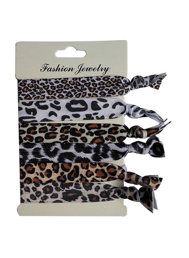 NIBEMINENT 6-Piece Alloy Stylish Elastic Hair Band Multicolour One Size