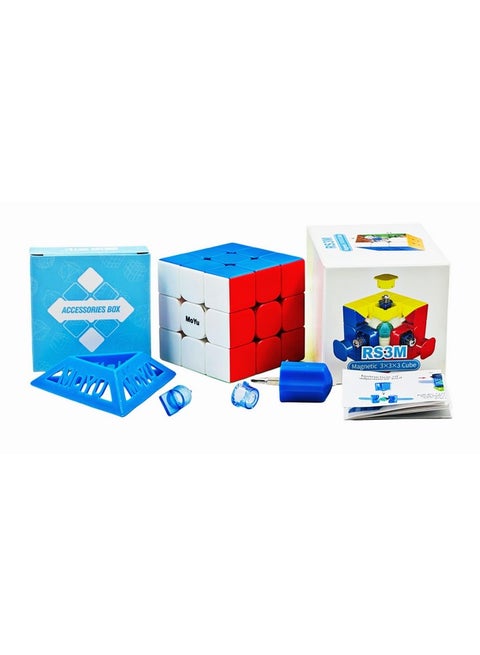 D ETERNAL Moyu Rs3M 2020 3X3 Magnetic Speed Cube, Stickerless Budget Magnetic 3x3x3 Cube, Mfjs Flagship Professional Magnetic 3 by 3 Speed Cube