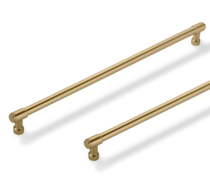 ZAUYX Solid Heavy Duty Jasper Pulls 2 Pack Champagne Bronze Cabinet Pulls 12 Inch Hole Centers for Kitchen Cupboard Handles Modern Drawer Pulls Bathroom Champagne Brass Cabinet Pulls - Image 2
