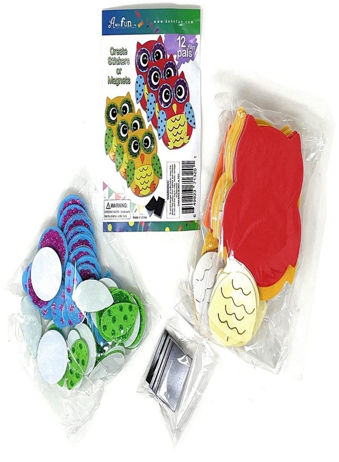 AoneFun Owl Stickers Foam Crafts For Kids Magnet Kits for Kids Fall Crafts for Kids Preschool Crafts Kid Magnets Toddler Craft Kit Magnet Kids Owl Decal Party Crafts for Kids Childrens Magnets (12 Pack) - Image 2