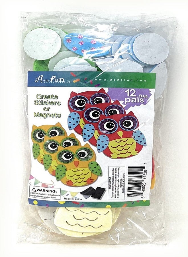 AoneFun Owl Stickers Foam Crafts For Kids Magnet Kits for Kids Fall Crafts for Kids Preschool Crafts Kid Magnets Toddler Craft Kit Magnet Kids Owl Decal Party Crafts for Kids Childrens Magnets (12 Pack) - Image 3