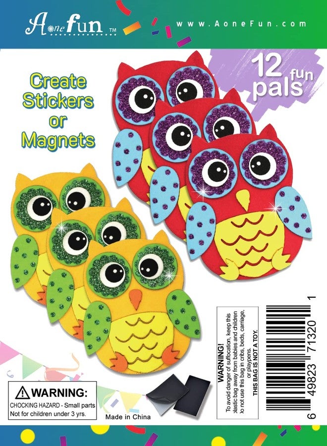 AoneFun Owl Stickers Foam Crafts For Kids Magnet Kits for Kids Fall Crafts for Kids Preschool Crafts Kid Magnets Toddler Craft Kit Magnet Kids Owl Decal Party Crafts for Kids Childrens Magnets (12 Pack) - Image 5