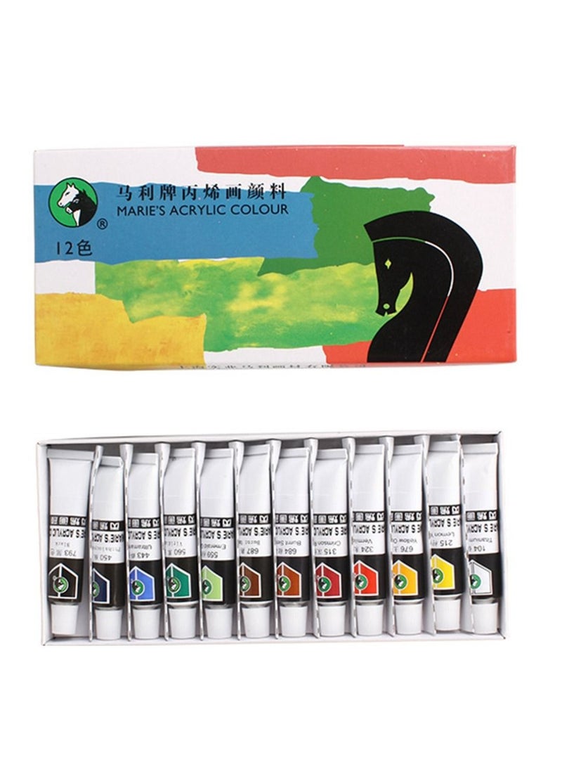 Maries Acrylic Colors, 12 tubes 12 ml