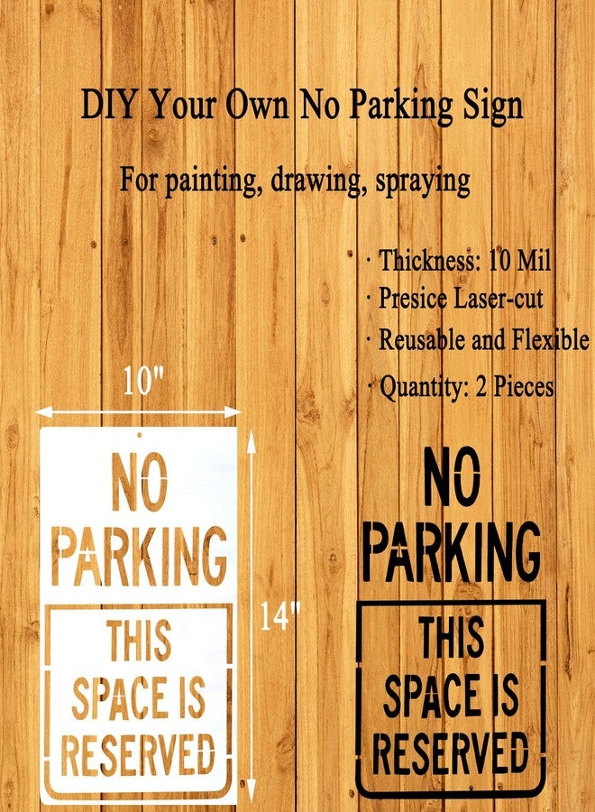 Anikoocory 2-Pack No Parking Sign Stencil Template - 14 x 10 Inch Large No Parking This Space is Reserved Reusable Stencil for Painting Parking Lots, Streets, Driveways, Curb, Outdoor Yard Parking Area - Image 2