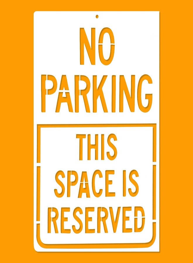 Anikoocory 2-Pack No Parking Sign Stencil Template - 14 x 10 Inch Large No Parking This Space is Reserved Reusable Stencil for Painting Parking Lots, Streets, Driveways, Curb, Outdoor Yard Parking Area - Image 1