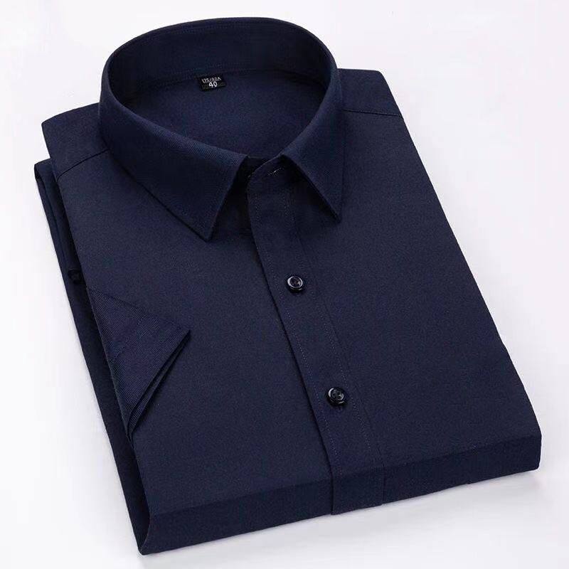 Spring and autumn, no ironing, high-end long-sleeved shirt, ice silk blue wrinkle-resistant business formal wear, thin plus-size shirt, shirt - Image 3