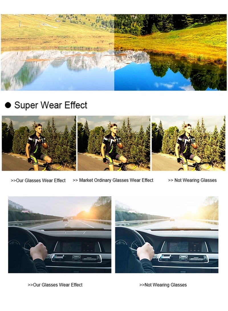 POLITE Semi-Rimless Fashion Sunglasses for Men yellow Gradient, High Quality Alloy Sunglass for Driving, Hiking and Outdoor Activities - Image 3