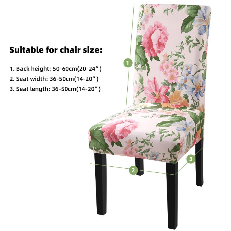 Fuloon Chair Covers for Dining Room 4 Pack, Printed Stretch Dining Slipcovers, Washable Kitchen Slip Covers for Parson Chair, Flowers Blossoms Printed, Set of 4 - Image 2