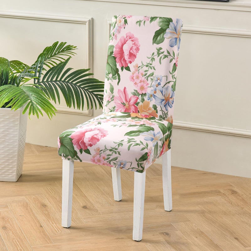 Fuloon Chair Covers for Dining Room 4 Pack, Printed Stretch Dining Slipcovers, Washable Kitchen Slip Covers for Parson Chair, Flowers Blossoms Printed, Set of 4 - Image 3