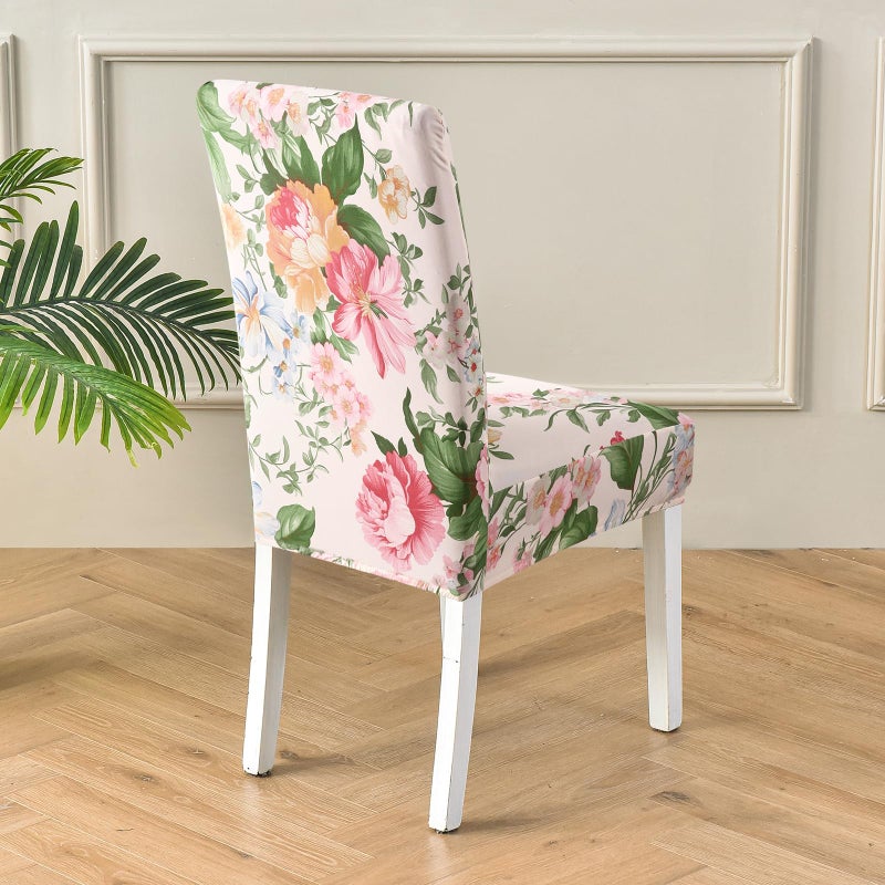 Fuloon Chair Covers for Dining Room 4 Pack, Printed Stretch Dining Slipcovers, Washable Kitchen Slip Covers for Parson Chair, Flowers Blossoms Printed, Set of 4 - Image 4