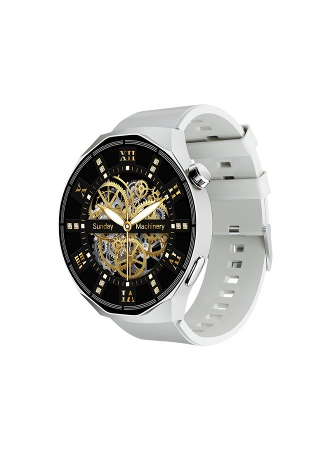 ساعة ذكية للجنسين مزودة بتقنية البلوتوث لإجراء المكالمات - ساعة ذكية أنيقة باللون الفضي مع إمكانية تتبع اللياقة البدنية والنوم، وتدعم أكثر من 100 وضع رياضي، ومقاومة للماء، ومتوافقة مع هواتف أندرويد وآيفون (تتضمن المجموعة ثلاثة أحزمة للساعة). - Image 1