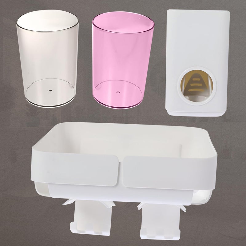 iBELL حامل فرشاة الأسنان iBELL للحمام - تصميم أبيض أنيق، مثالي لتخزين معجون الأسنان وفرشاة الأسنان - Image 3